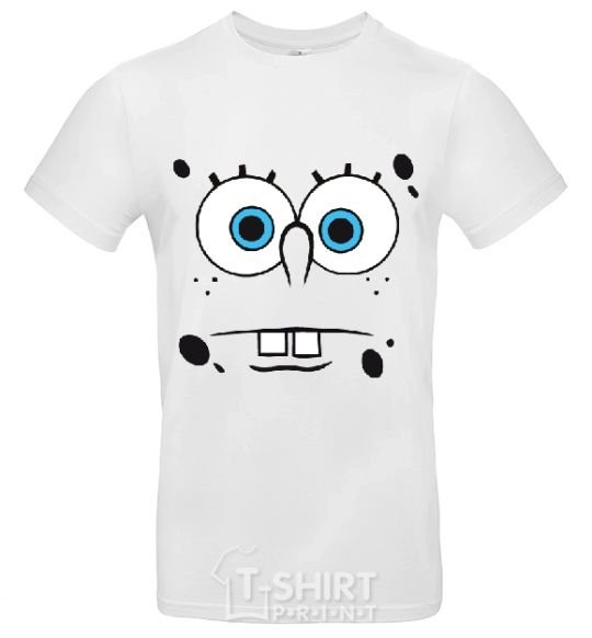 Men's T-Shirt SPUNCH BOB horny face White фото