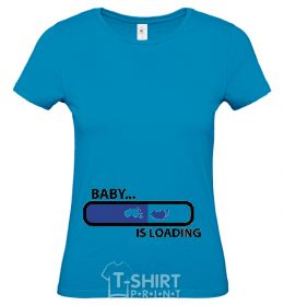 Women's T-shirt BABY IS LOADING sky-blue фото