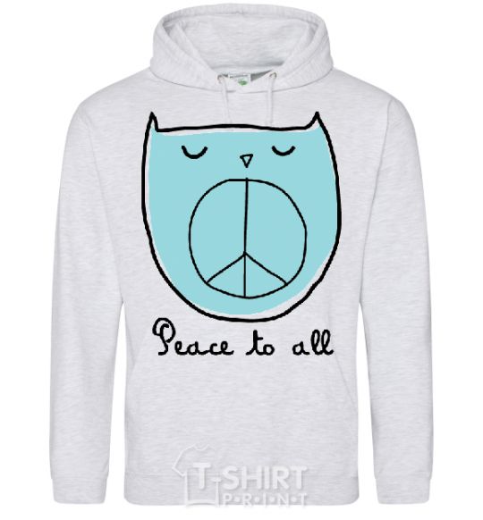 Men`s hoodie PEACE TO ALL sport-grey фото