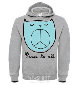 Men`s hoodie PEACE TO ALL sport-grey фото