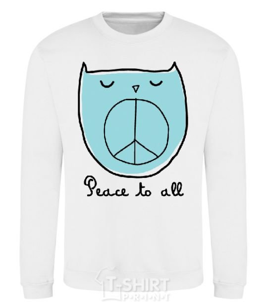 Sweatshirt PEACE TO ALL White фото