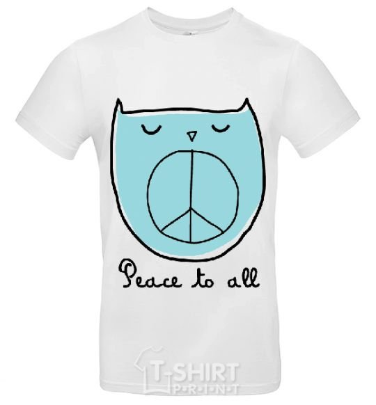 Men's T-Shirt PEACE TO ALL White фото