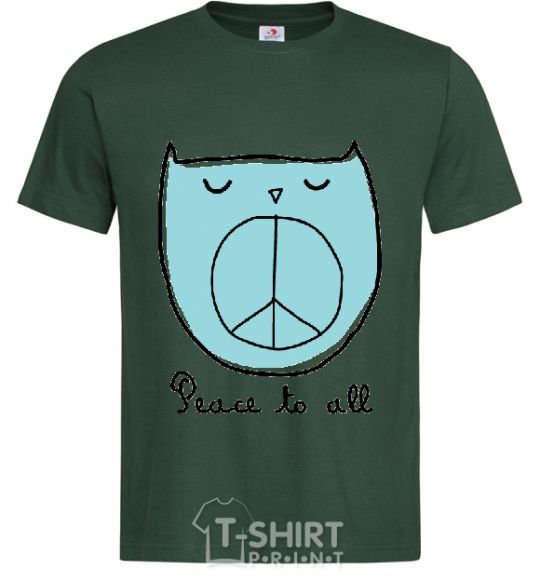 Men's T-Shirt PEACE TO ALL bottle-green фото