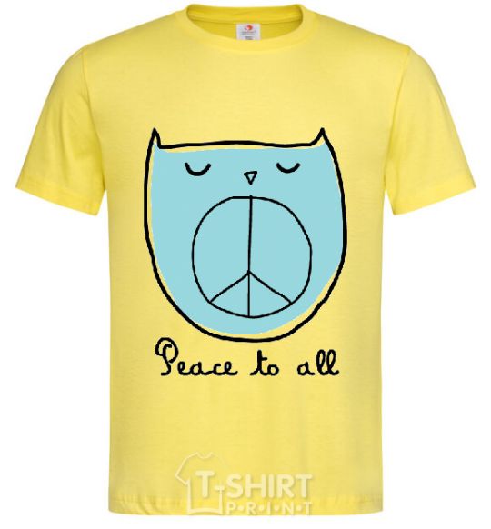 Men's T-Shirt PEACE TO ALL cornsilk фото