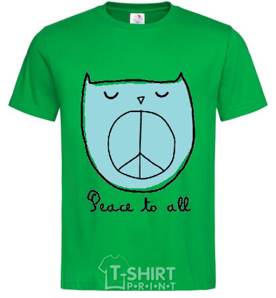 Men's T-Shirt PEACE TO ALL kelly-green фото