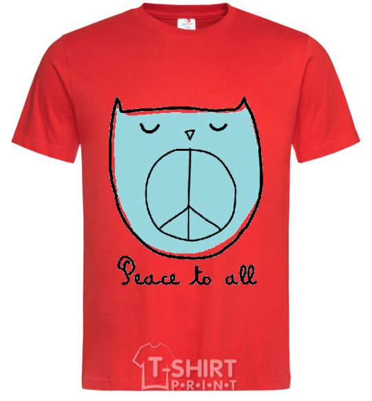 Men's T-Shirt PEACE TO ALL red фото