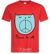 Men's T-Shirt PEACE TO ALL red фото