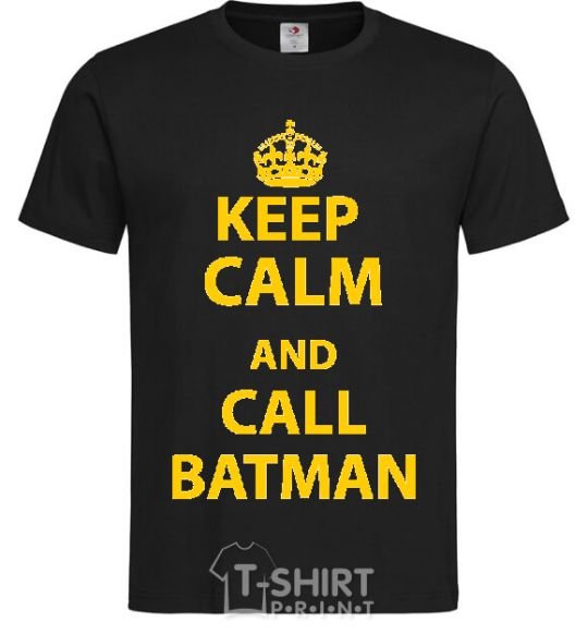 Мужская футболка Keep calm and call a Batman Черный фото