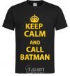 Мужская футболка Keep calm and call a Batman Черный фото