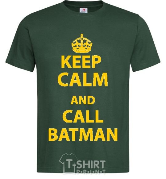 Мужская футболка Keep calm and call a Batman Темно-зеленый фото