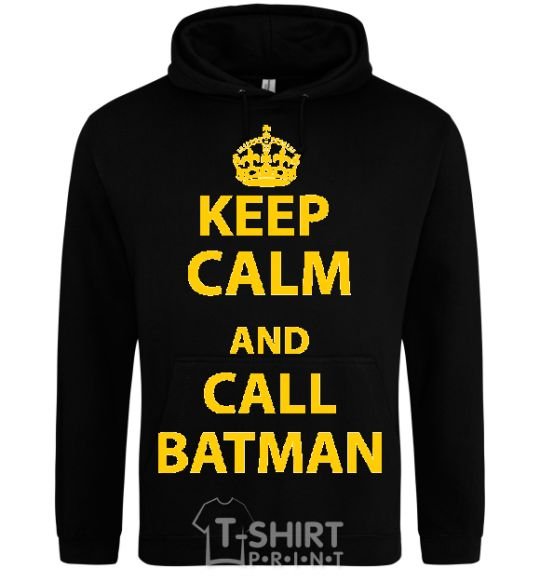 Men`s hoodie Keep calm and call a Batman black фото