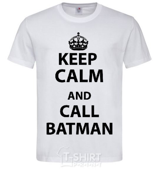 Мужская футболка Keep calm and call a Batman Белый фото