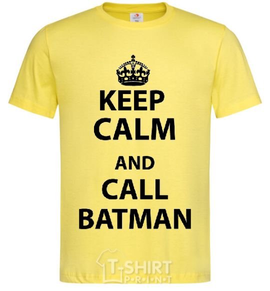 Мужская футболка Keep calm and call a Batman Лимонный фото
