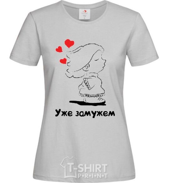 Women's T-shirt MARRIED grey фото