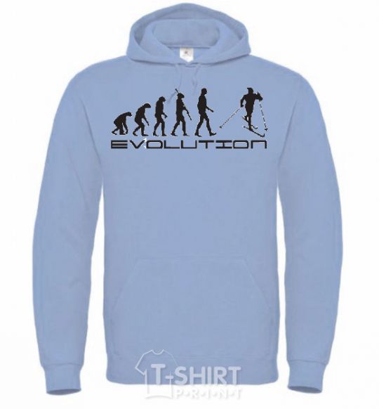 Men`s hoodie EVOLUTION sky-blue фото