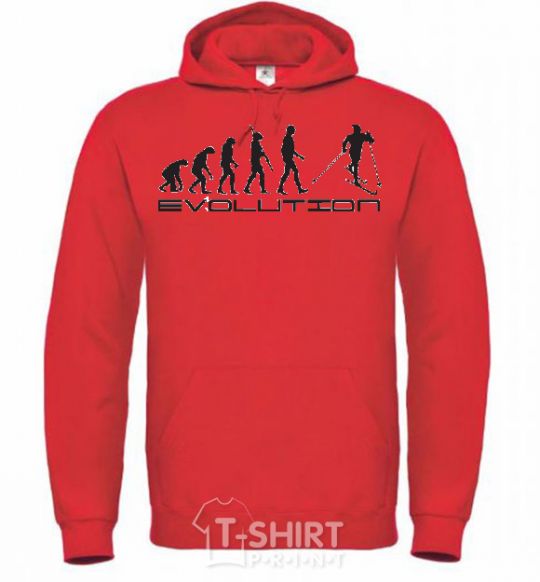 Men`s hoodie EVOLUTION bright-red фото