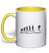 Mug with a colored handle EVOLUTION yellow фото
