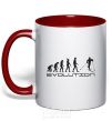 Mug with a colored handle EVOLUTION red фото