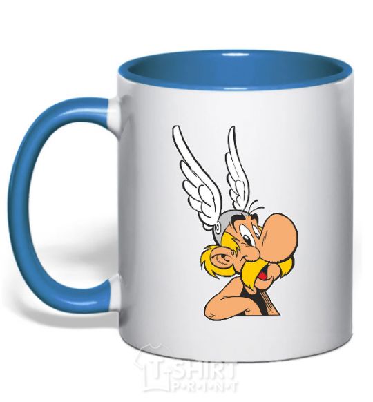 Mug with a colored handle ASTERICS royal-blue фото