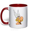 Mug with a colored handle ASTERICS red фото