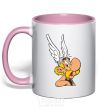 Mug with a colored handle ASTERICS light-pink фото