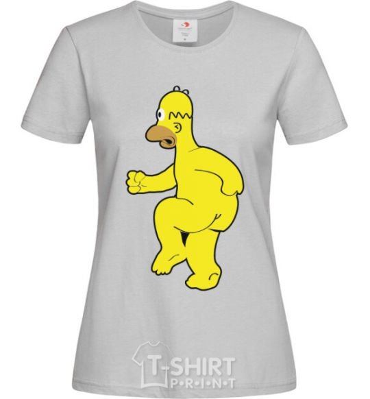 Женская футболка Гомер голый Серый фото