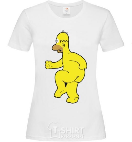 Women's T-shirt Homer's naked White фото