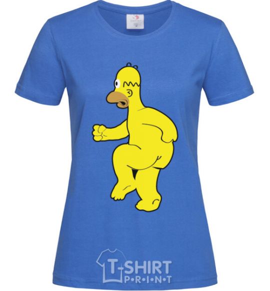 Women's T-shirt Homer's naked royal-blue фото