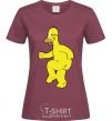 Women's T-shirt Homer's naked burgundy фото
