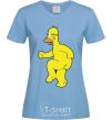 Women's T-shirt Homer's naked sky-blue фото