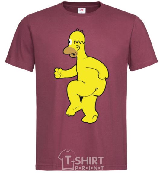Мужская футболка Гомер голый Бордовый фото