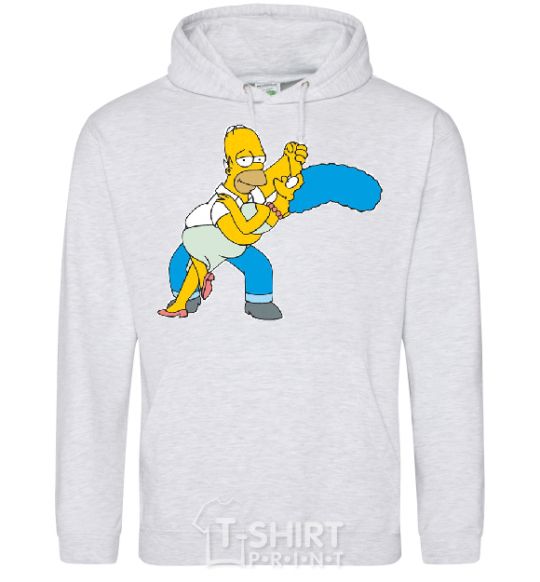 Men`s hoodie BART WITH WIFE sport-grey фото