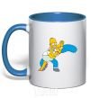 Mug with a colored handle BART WITH WIFE royal-blue фото