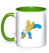 Mug with a colored handle BART WITH WIFE kelly-green фото