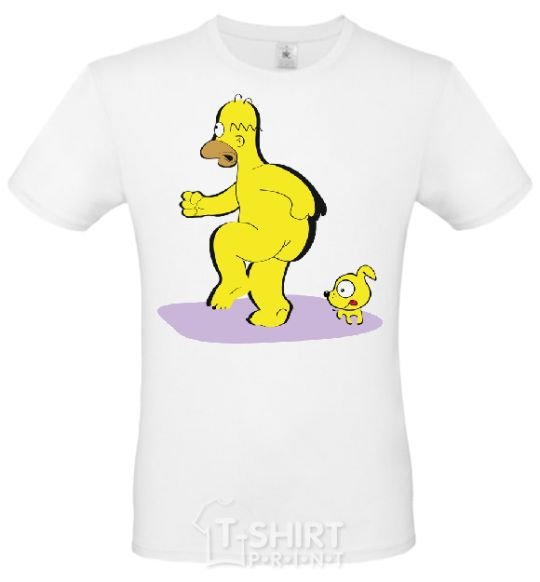 Men's T-Shirt BART AND THE DOG White фото