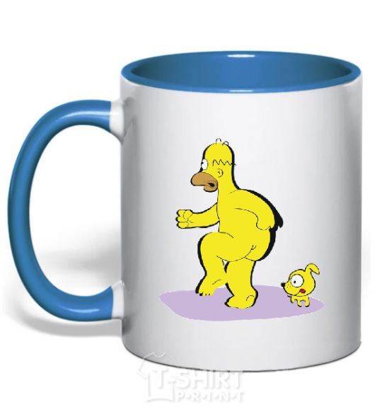 Mug with a colored handle BART AND THE DOG royal-blue фото