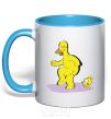 Mug with a colored handle BART AND THE DOG sky-blue фото