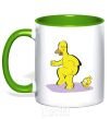 Mug with a colored handle BART AND THE DOG kelly-green фото
