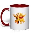 Mug with a colored handle WINNIE THE POOH red фото