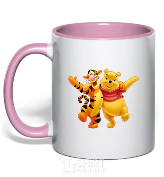 Mug with a colored handle WINNIE THE POOH light-pink фото