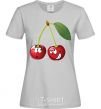 Women's T-shirt CHERRY grey фото