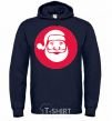 Men`s hoodie SANTA CLAUS ROUND navy-blue фото