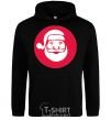 Men`s hoodie SANTA CLAUS ROUND black фото