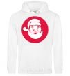 Men`s hoodie SANTA CLAUS ROUND White фото