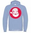 Men`s hoodie SANTA CLAUS ROUND sky-blue фото