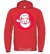 Men`s hoodie SANTA CLAUS ROUND bright-red фото