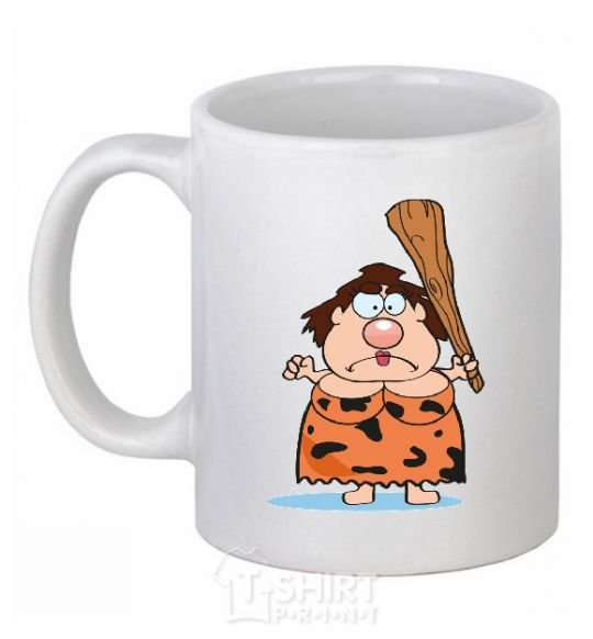 Ceramic mug WOMAN WITH A BATON White фото