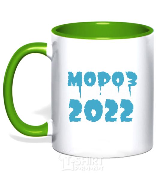 Mug with a colored handle FREEZE 2022 kelly-green фото