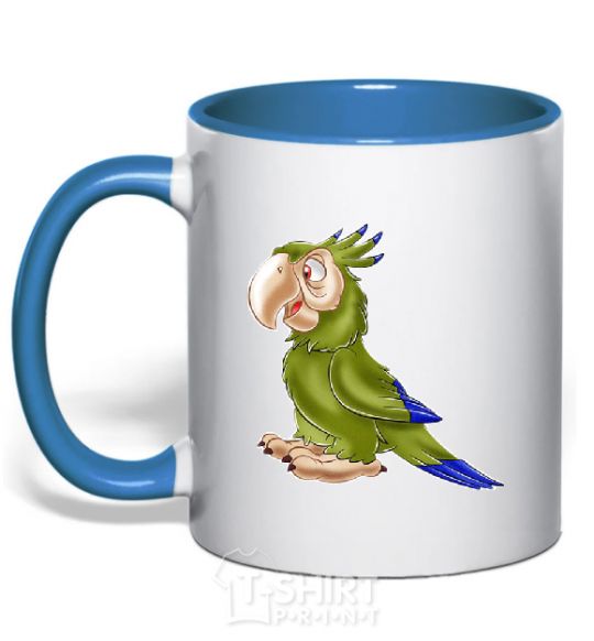 Mug with a colored handle PARROT royal-blue фото
