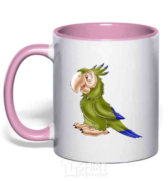 Mug with a colored handle PARROT light-pink фото